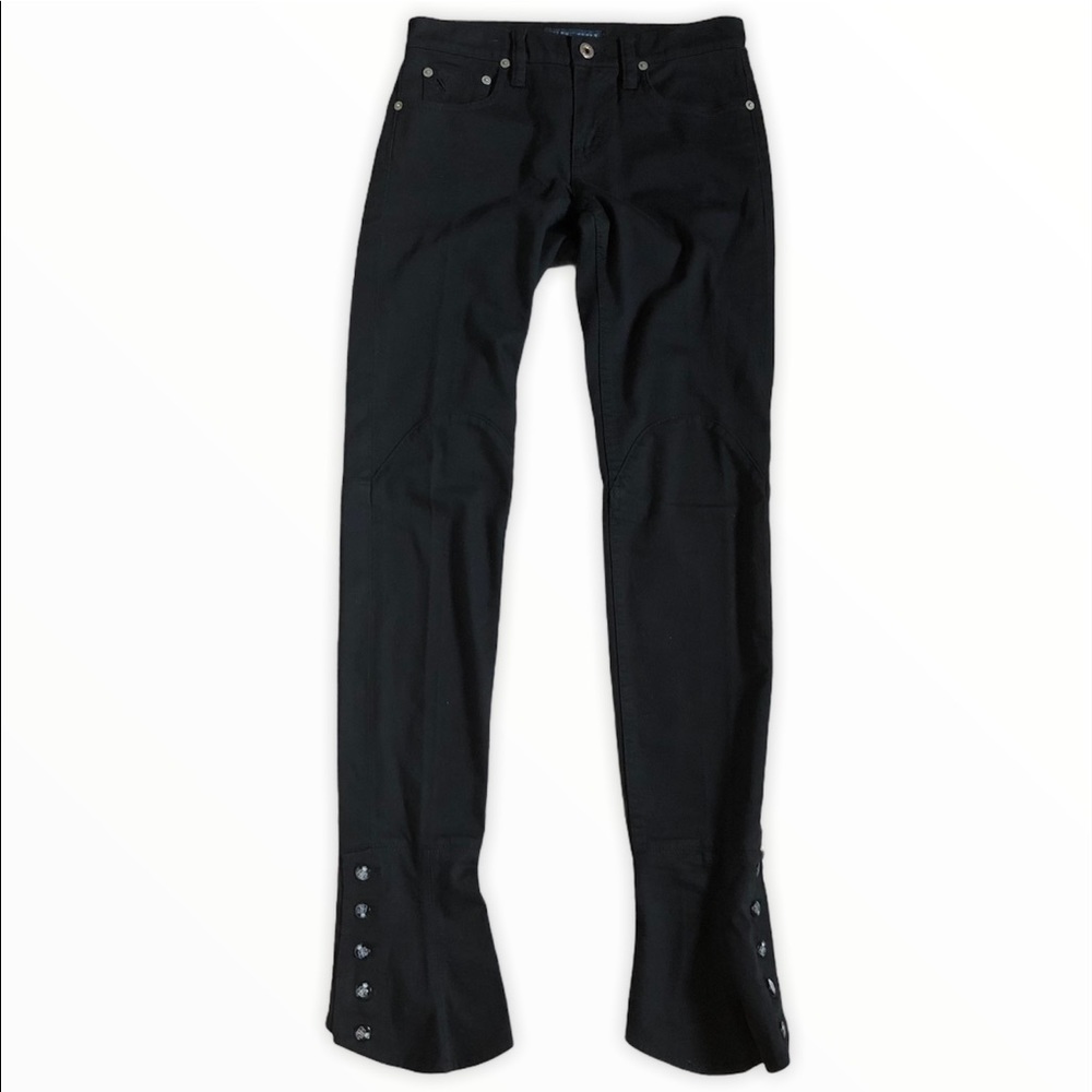 Ralph Lauren Black Slim Bootcut Button-Hem Pants